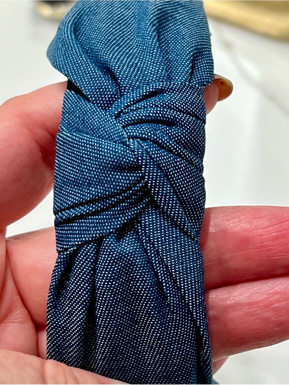 Classic Twisted Fabric Headband - Blue